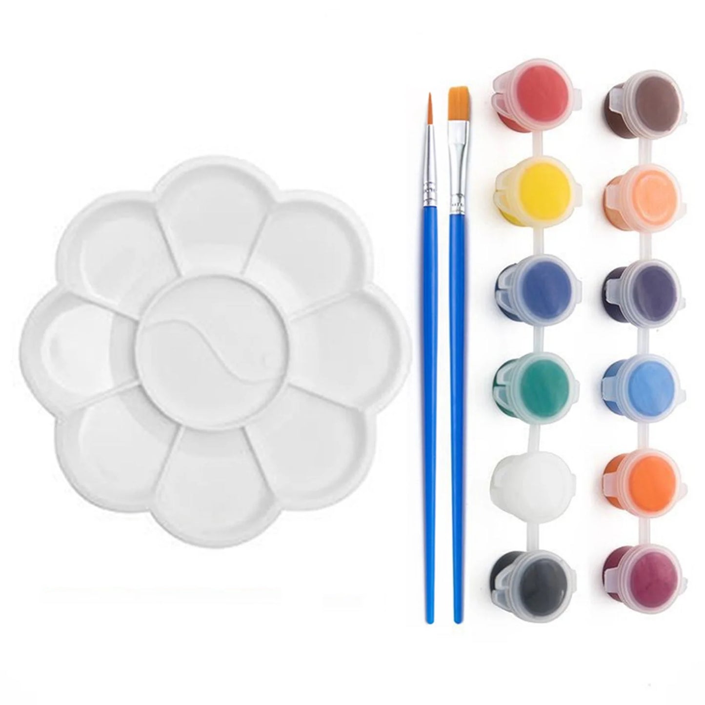 Mini Wood Easel and Painting Canvas Set Acrylic Drawing Paint Kit 12 Colors Acrylic Paint for Kids Birthday Party