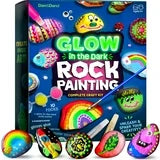 Dan&Darci Glow in the Dark Rock Painting Kit - Arts & Crafts Kits Gifts for Boys and Girls Ages 4-12